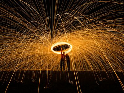 Dynamic light trails representing movement